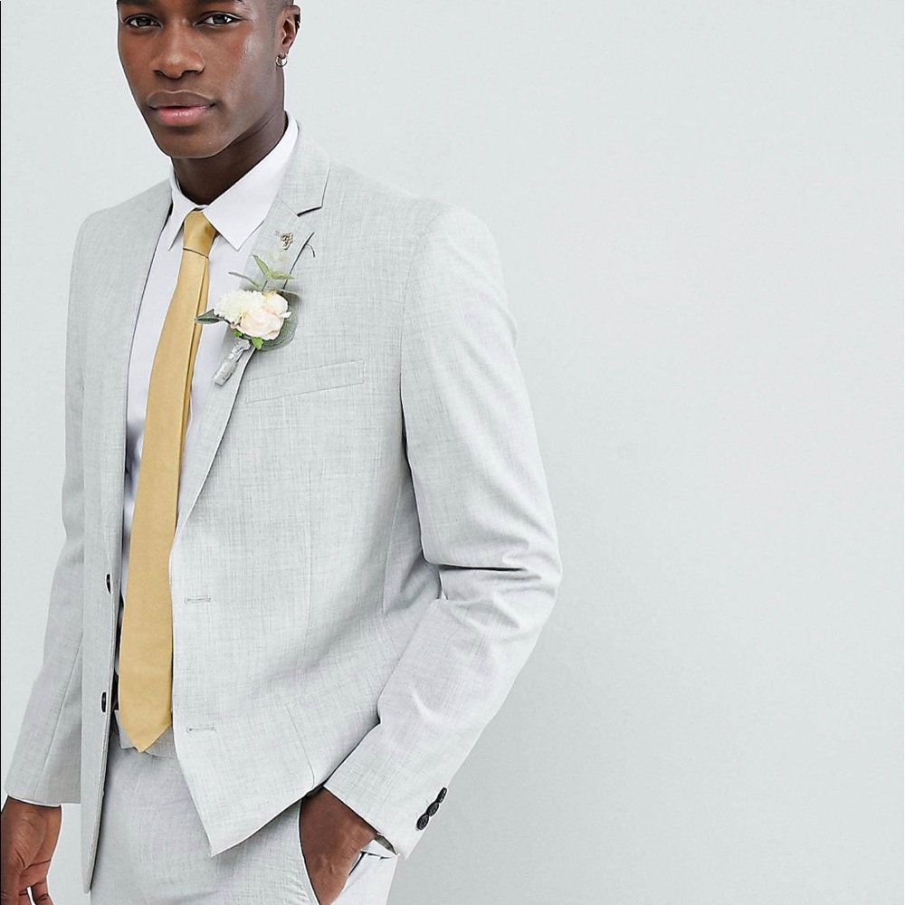 Farah skinny wedding suit jacket in cross hatch